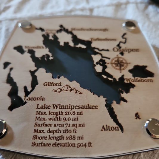 Lake Winnipesaukee Multi-Layered Coasters