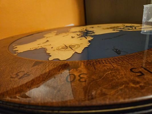 Epoxy Resin Map Lazy Susan