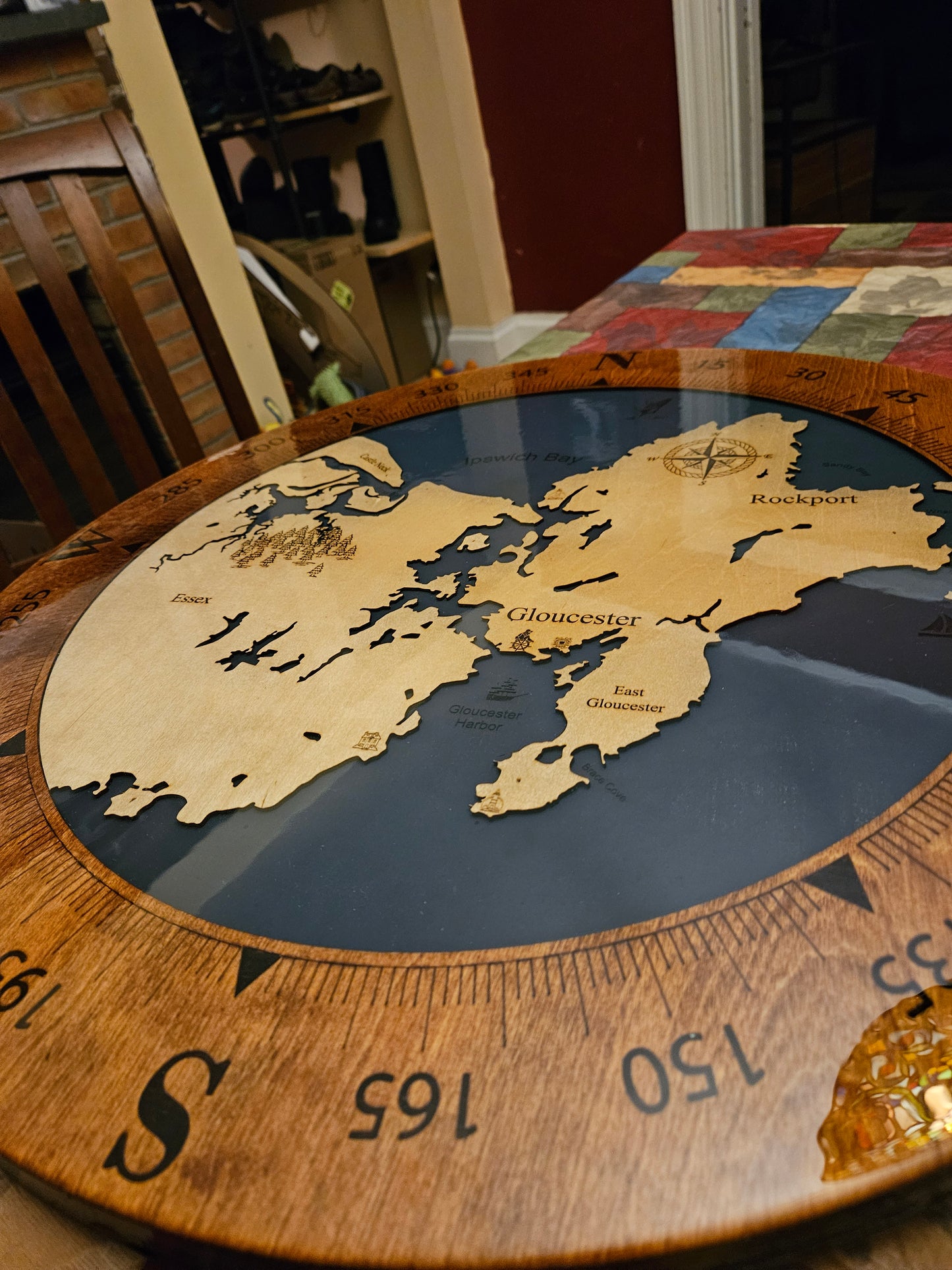 Epoxy Resin Map Lazy Susan