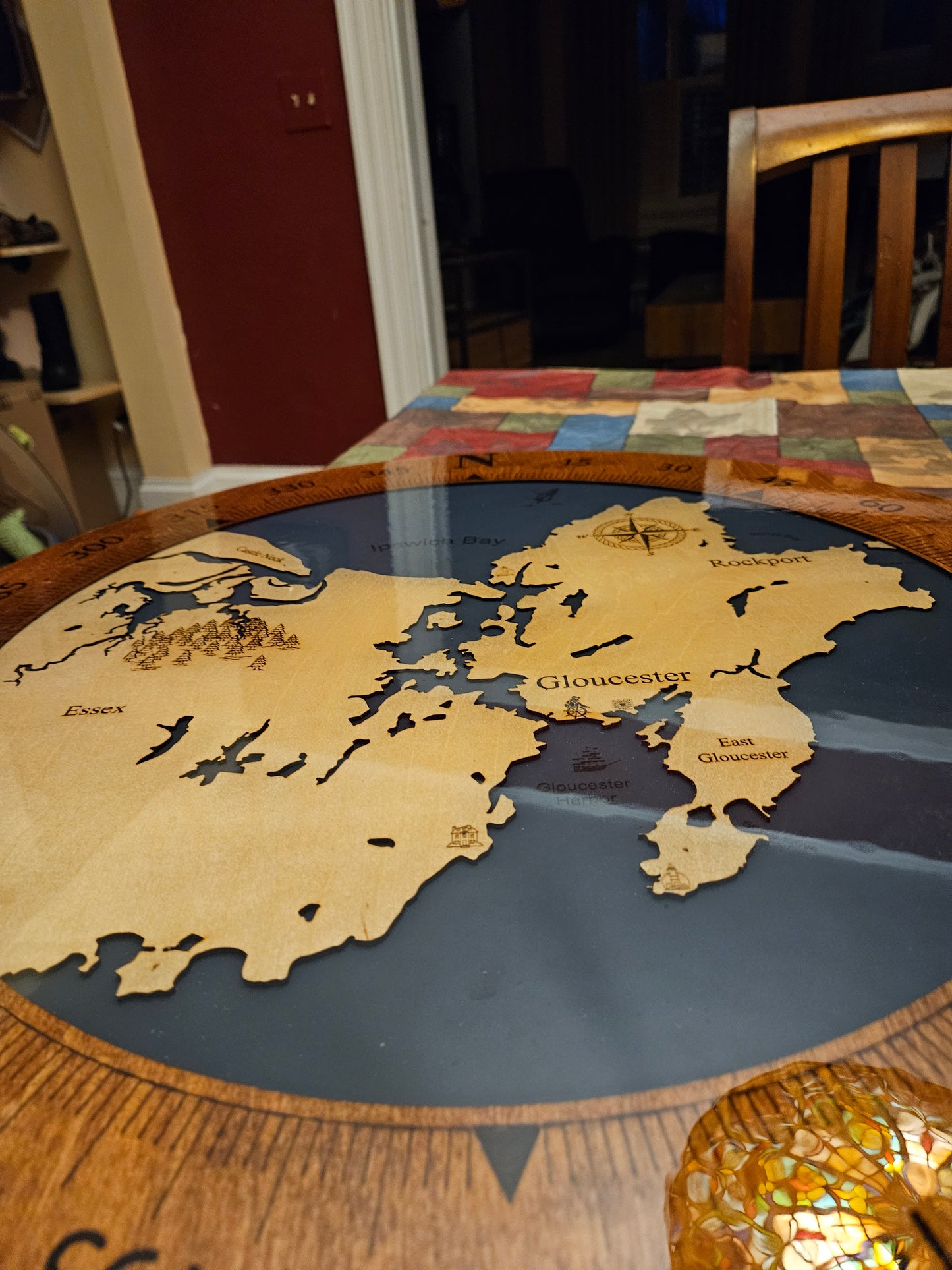 Epoxy Resin Map Lazy Susan