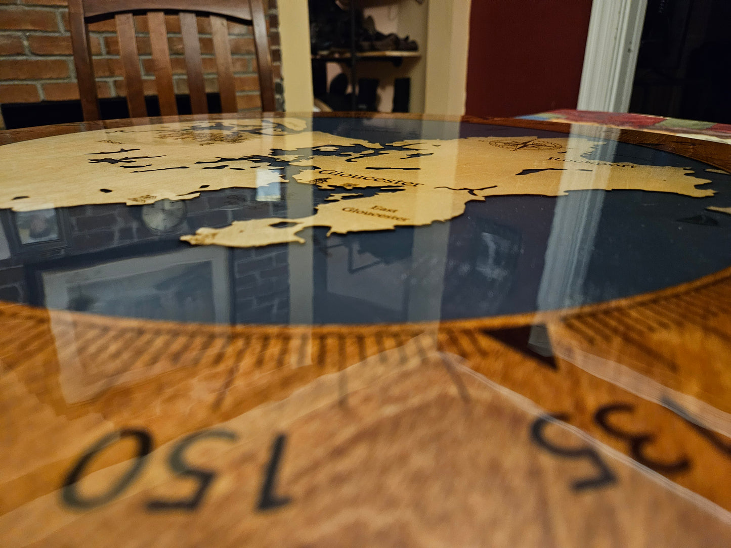 Epoxy Resin Map Lazy Susan