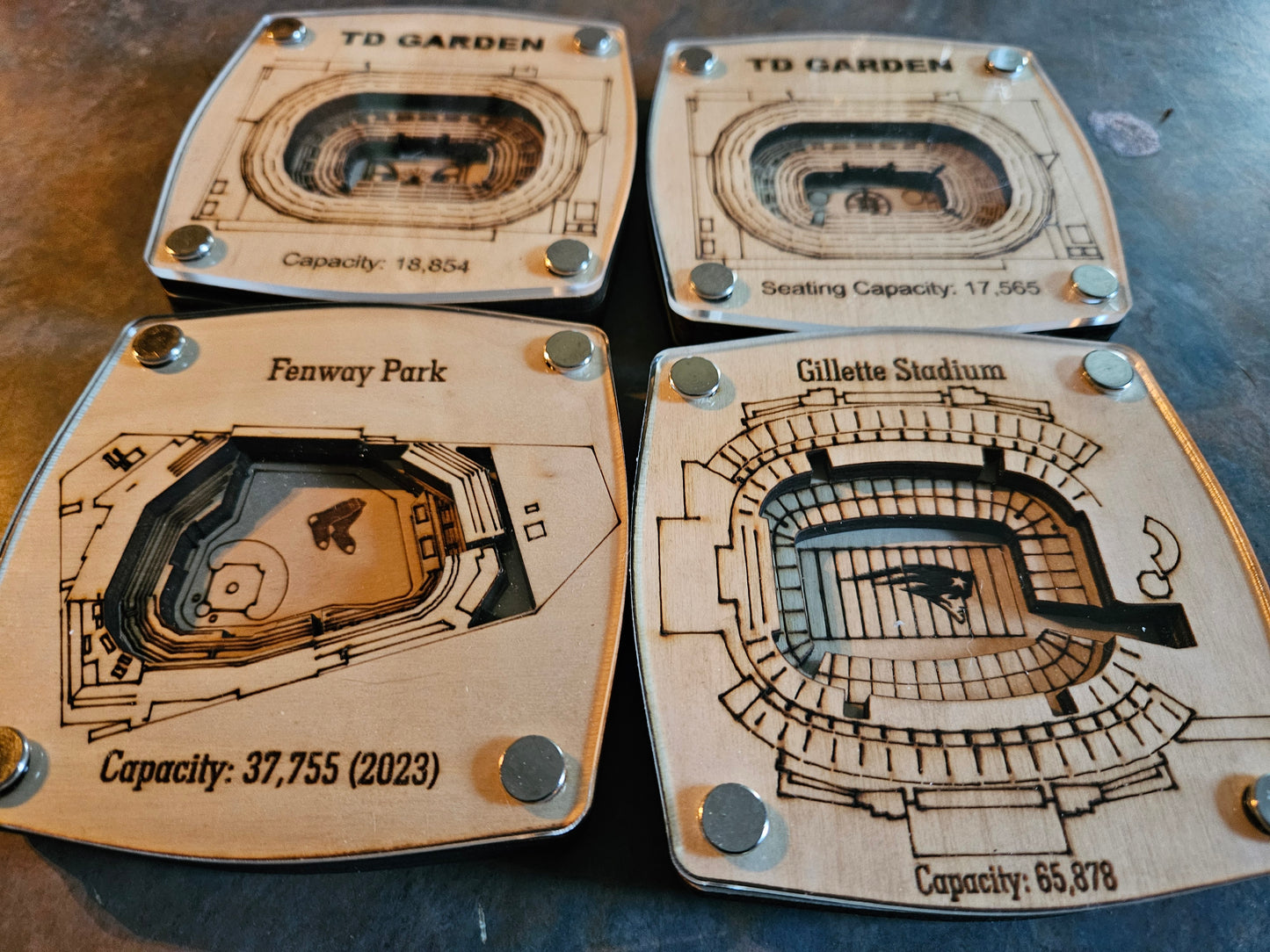 Fenway Park Multi-Layered Stadium Coasters