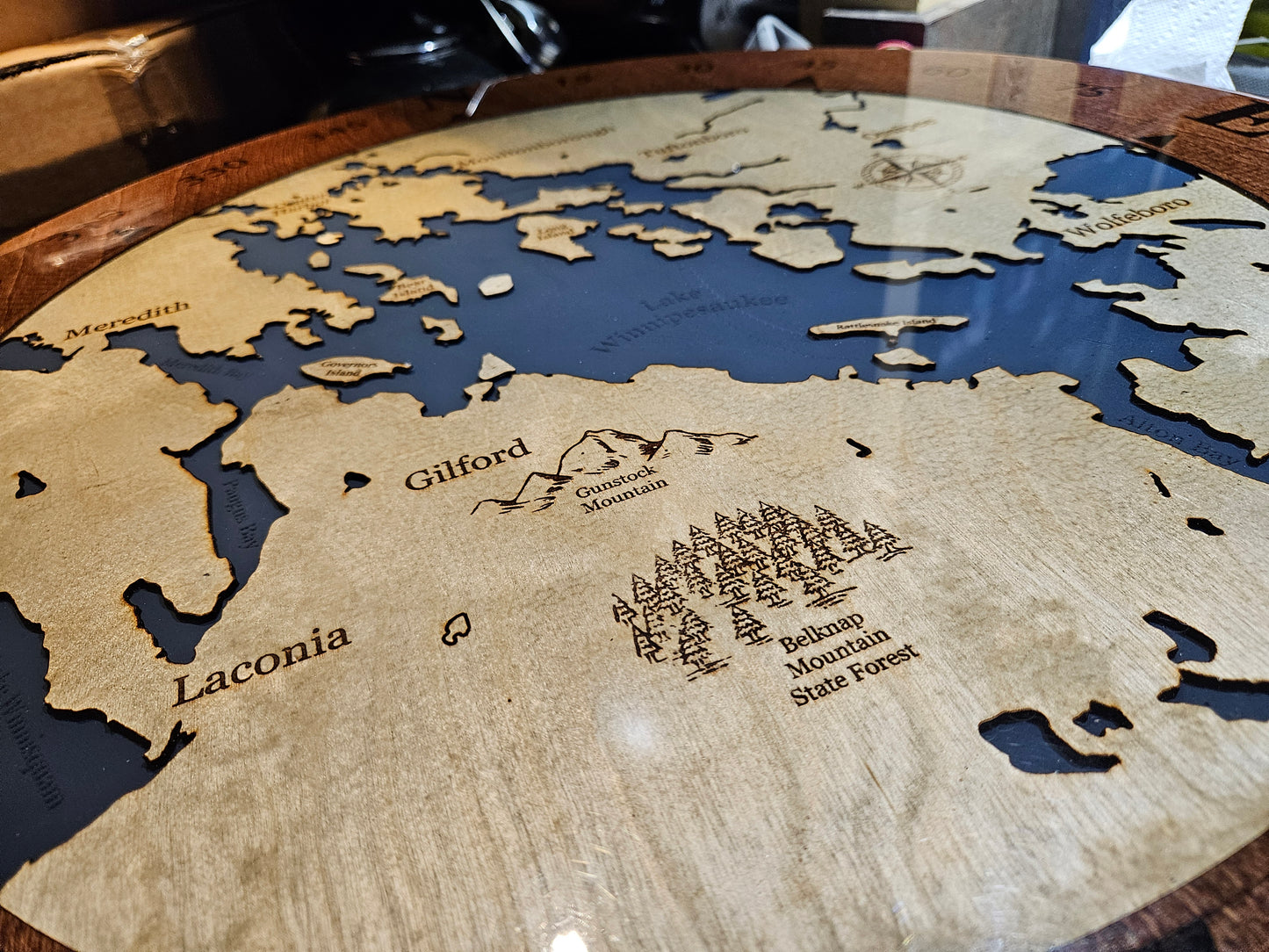 Epoxy Resin Map Lazy Susan