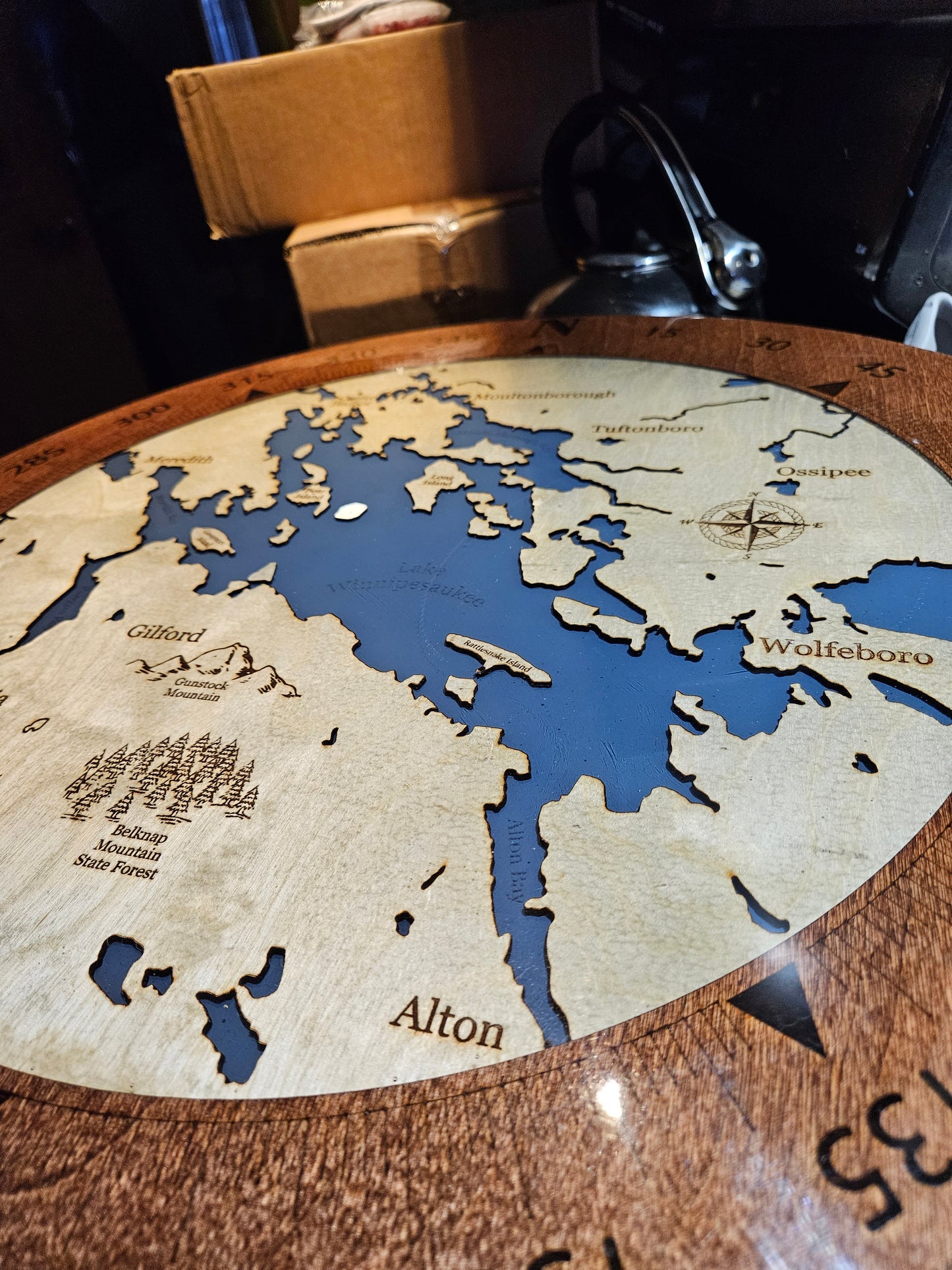 Epoxy Resin Map Lazy Susan