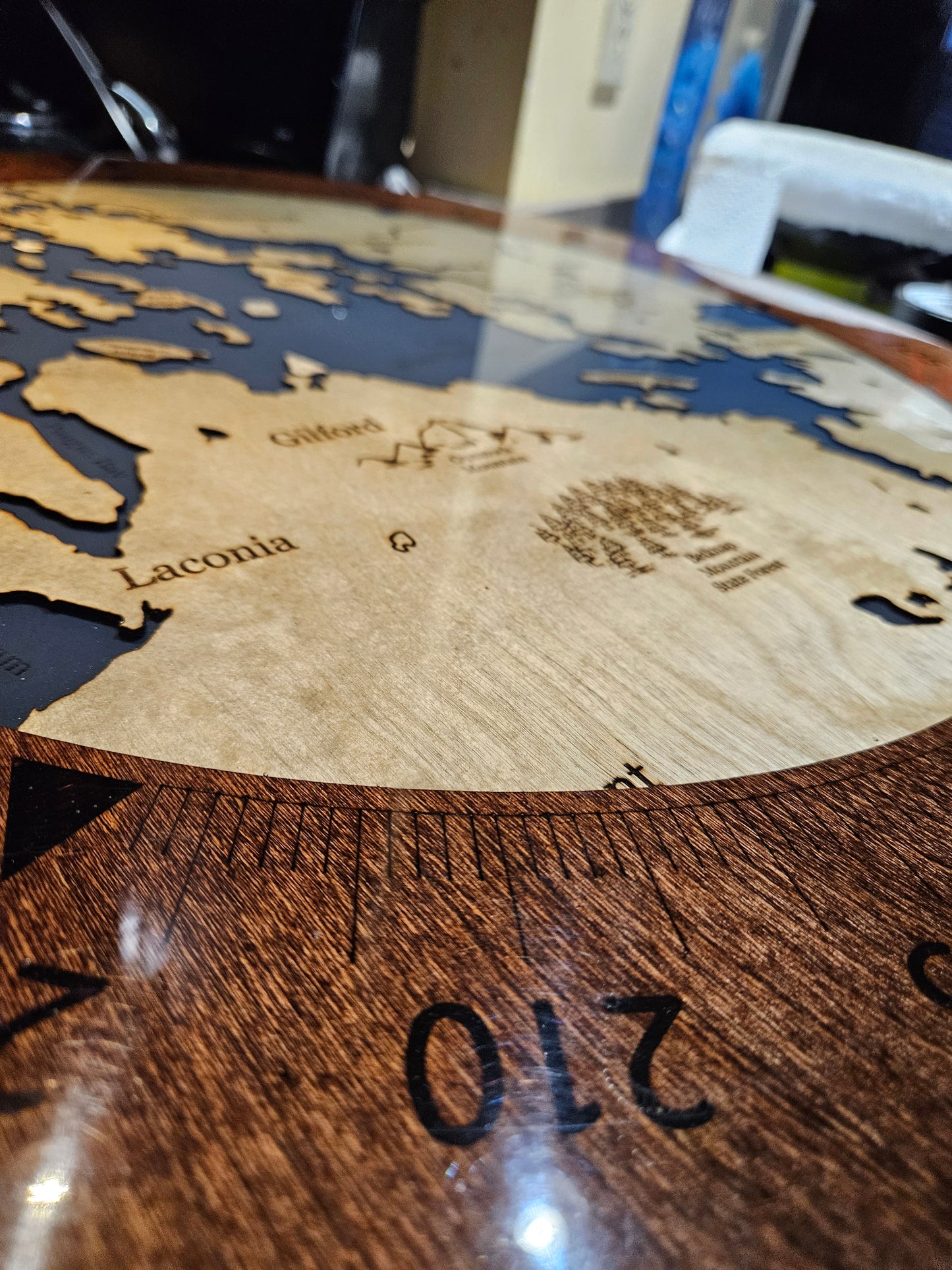 Epoxy Resin Map Lazy Susan