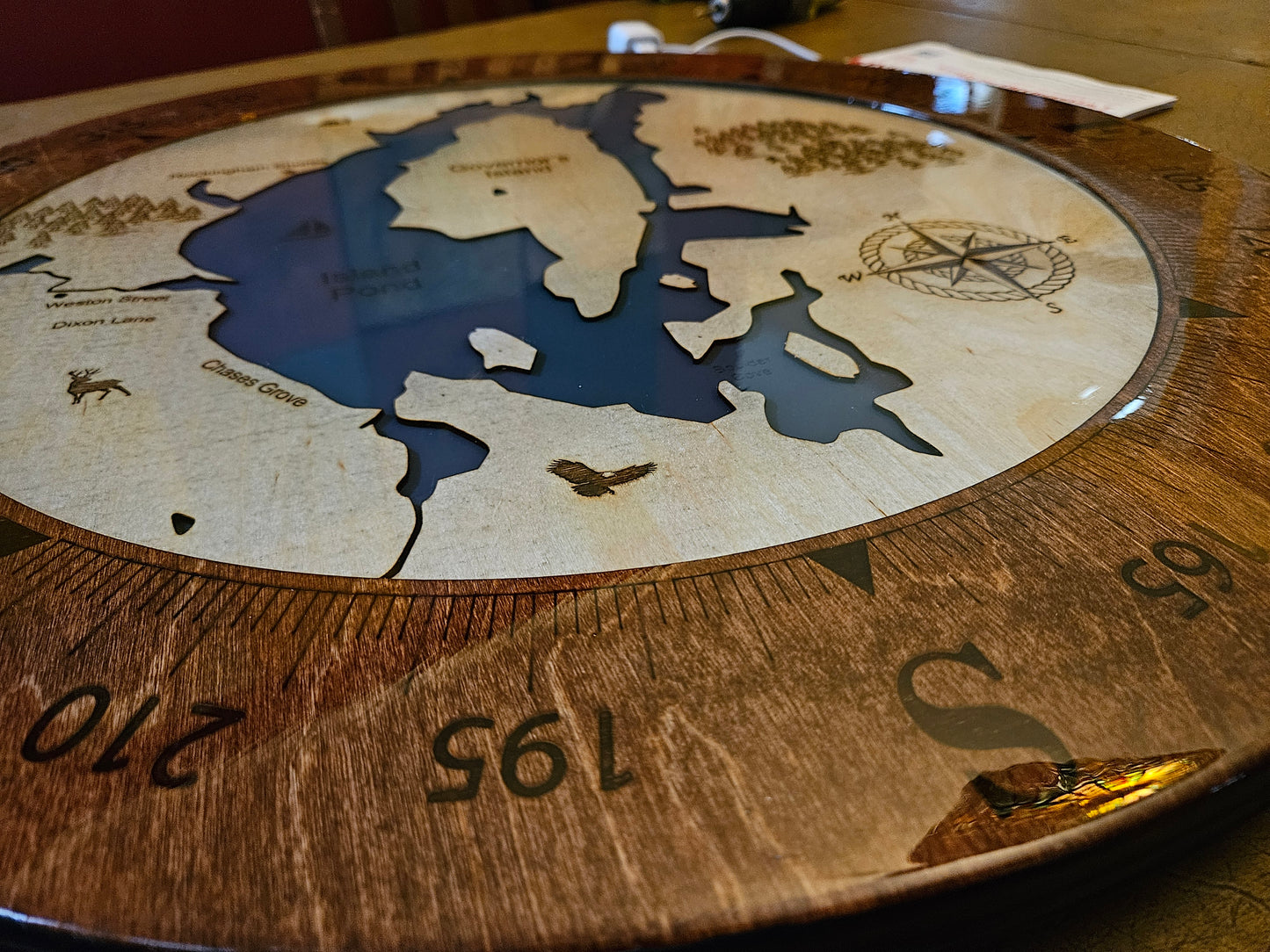 Epoxy Resin Map Lazy Susan