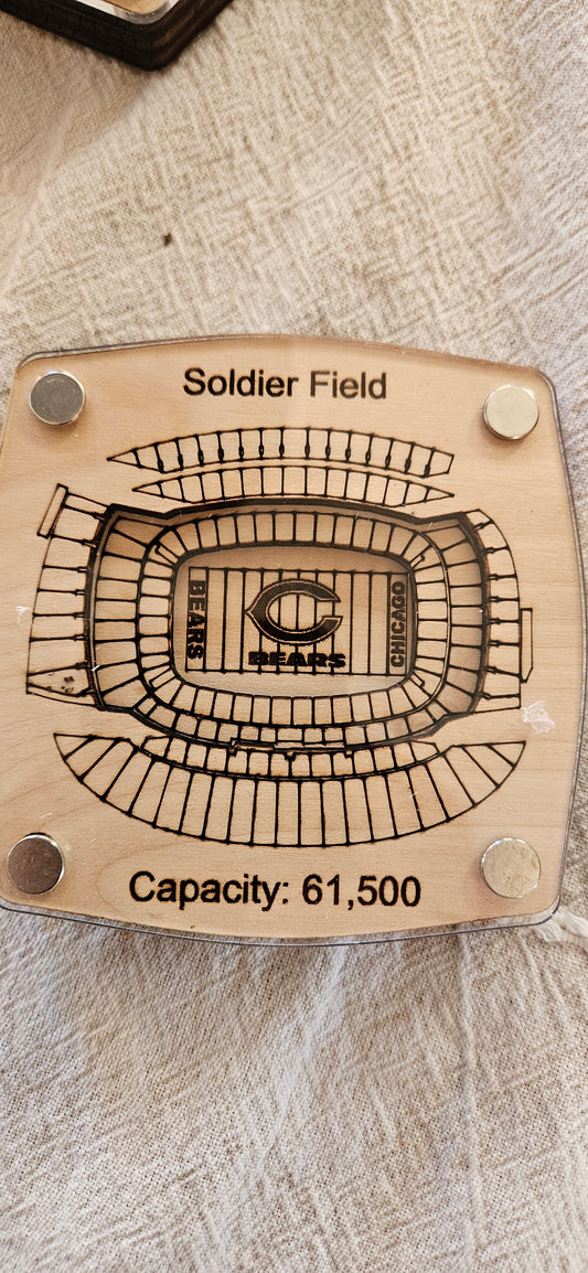 Soldier Field Multi-Layered Stadium Coasters