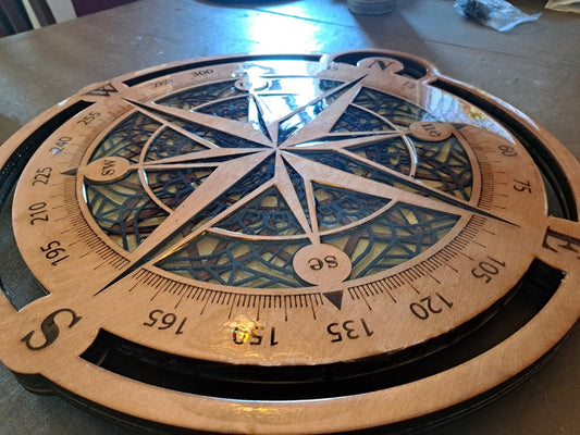 Epoxy Resin Compass Rose Lazy Susan