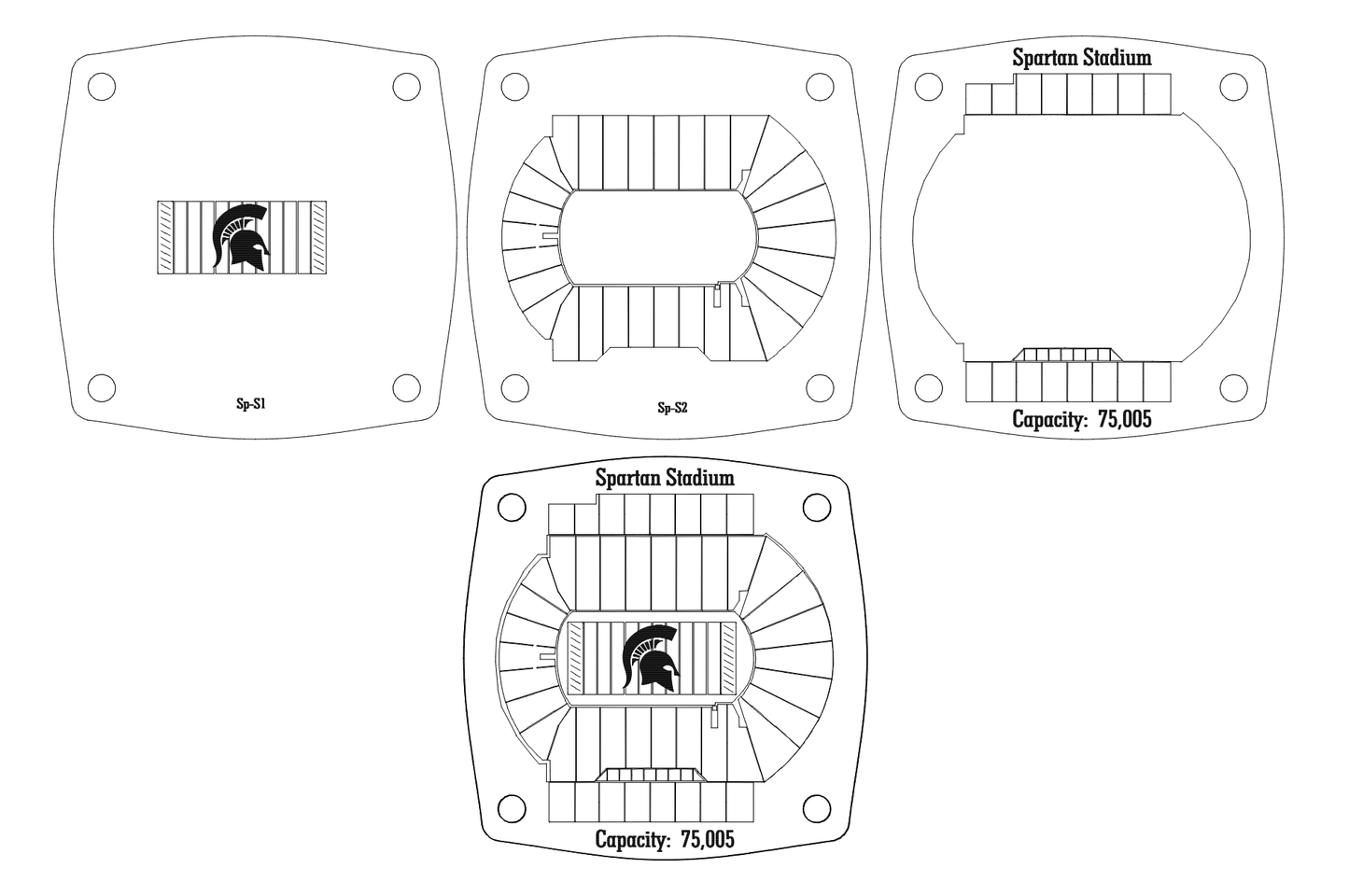 Spartan Stadium Multi-Layered Stadium Coasters