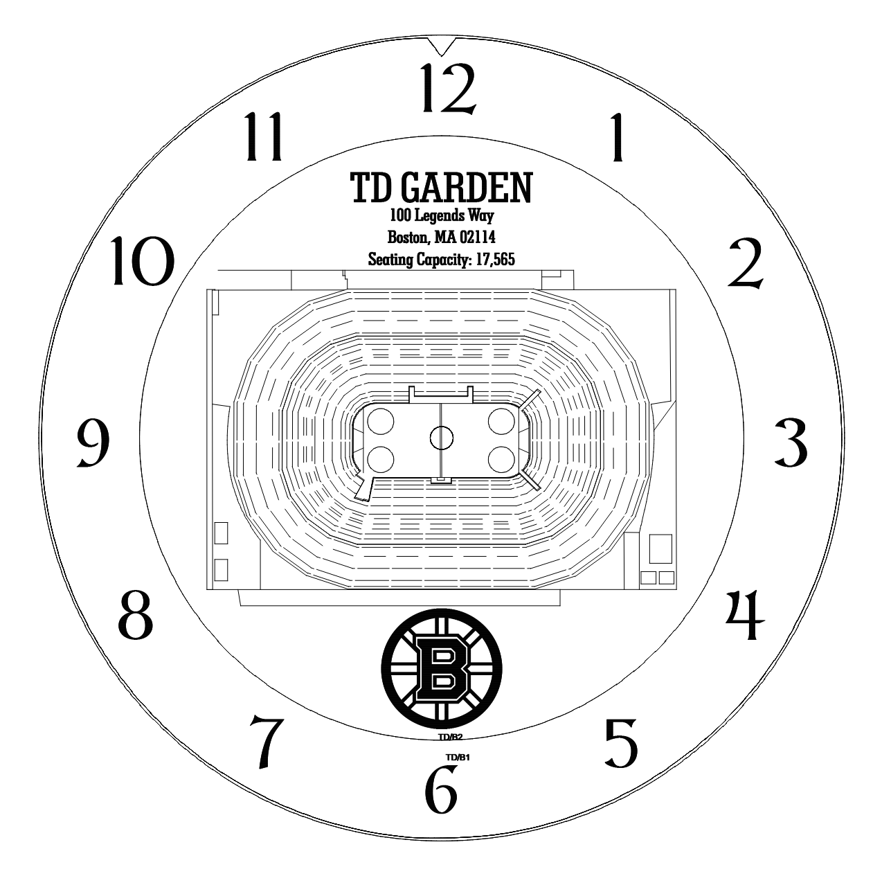 Boston Bruins TD Garden Time Clock