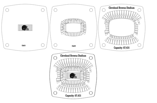 Cleveland Browns Stadium Multi-Layered Stadium Coasters