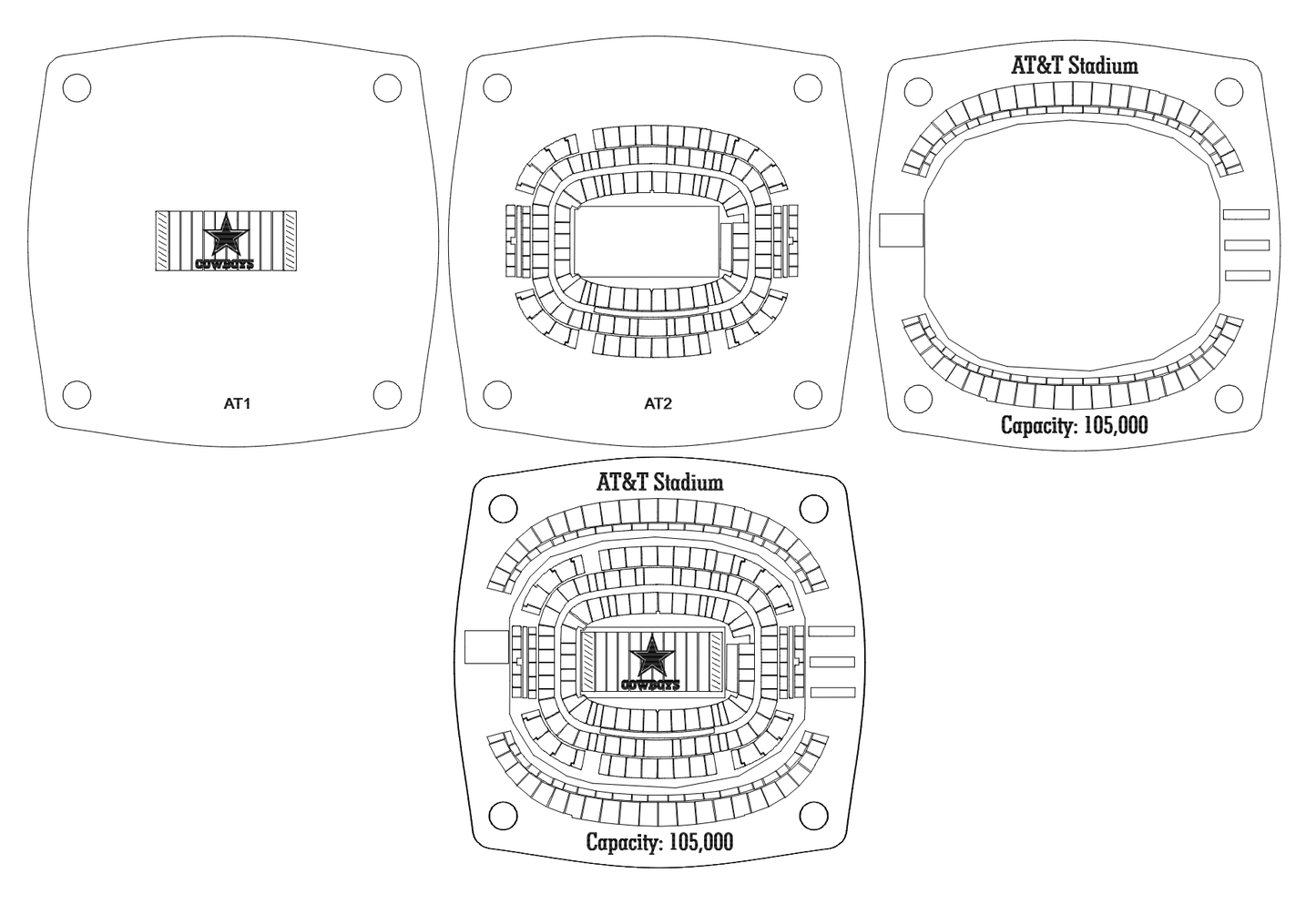 AT&T Stadium Multi-Layered Stadium Coasters