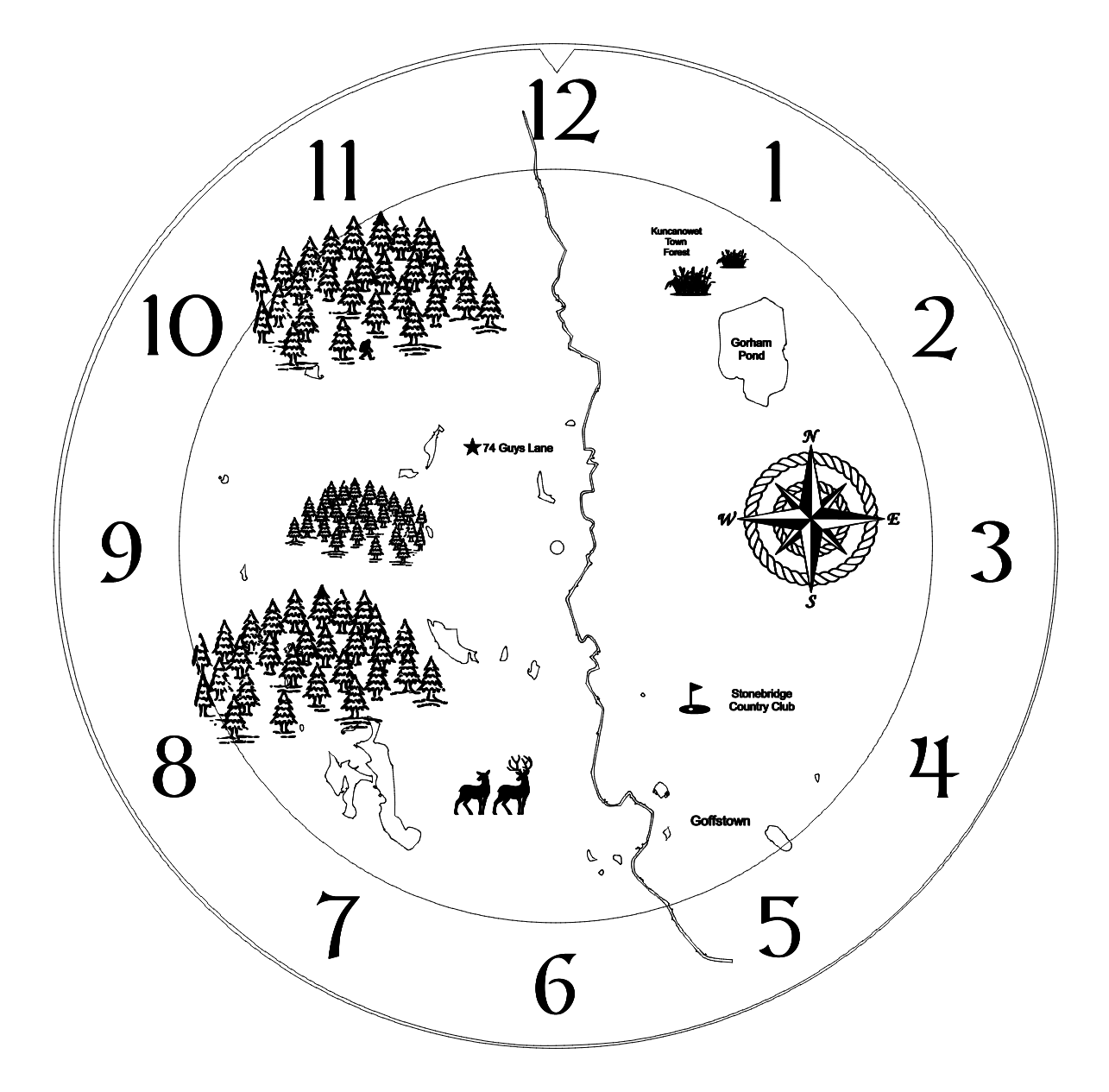 Custom Design - 74 Guys Lane Time Clock