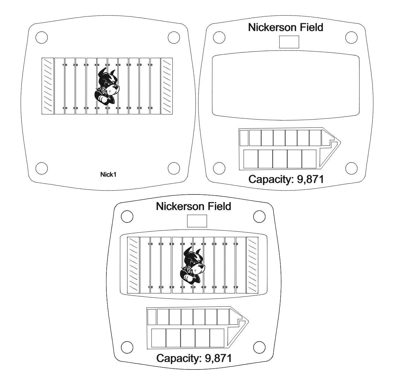 Nickerson Field Multi-Layered Stadium Coasters